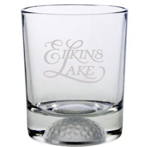 Etched Whiskey Golf Ball Glass-11oz.