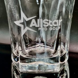 Etched Square Whiskey Glass - 12.25 oz