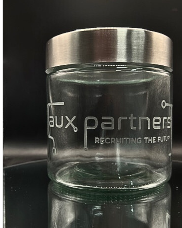 Etched Glass Jar- 29.75oz